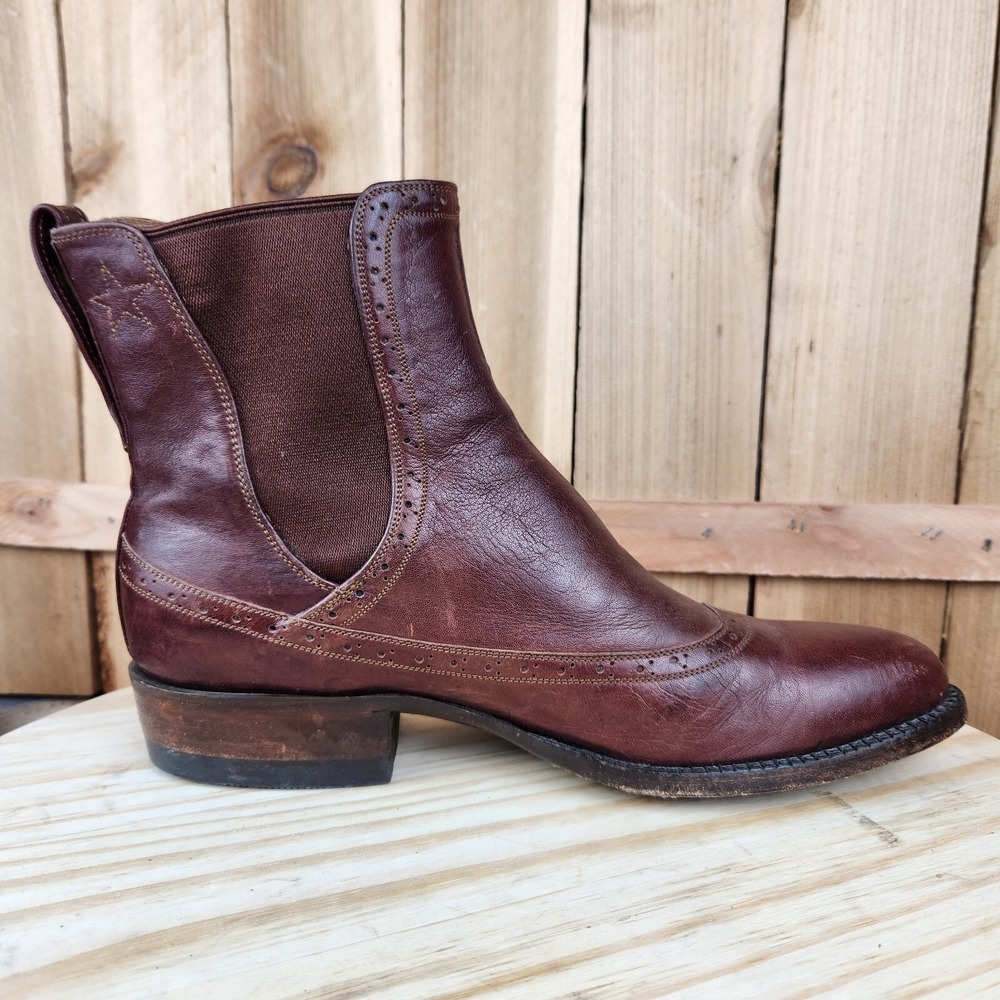 J B Hill Texas Paddock Spectator‎ Boots Womens 8 Mens 6 Custom Leather Western - Picture 5 of 13